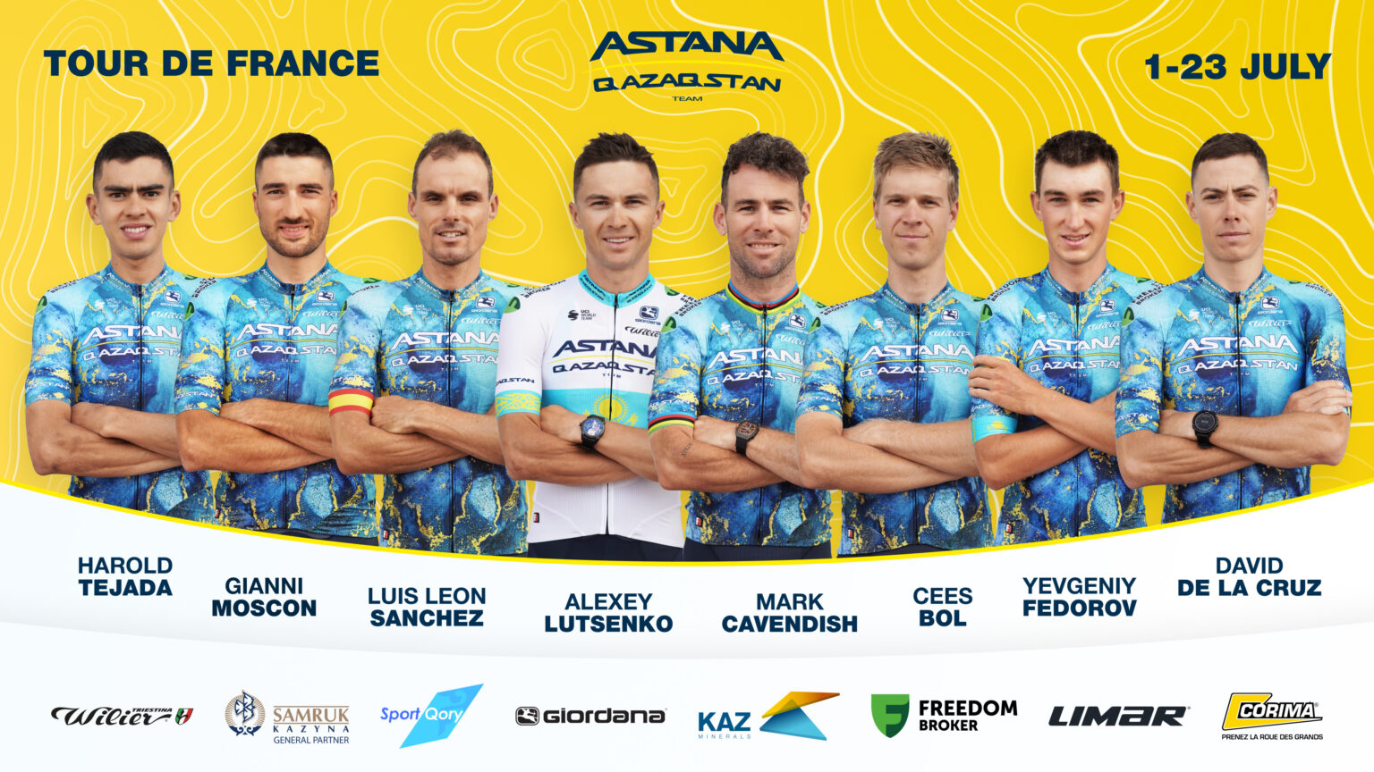 Astana Qazaqstan Team for Tour de France 2023 Astana Qazaqstan
